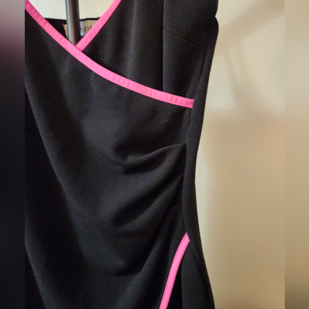 Almost Famous Black and Pink Midi Dress - Picture 2 of 7